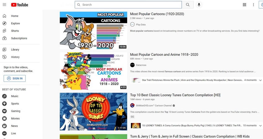 Best-sites-to-watch-cartoon-online-YouTube-1