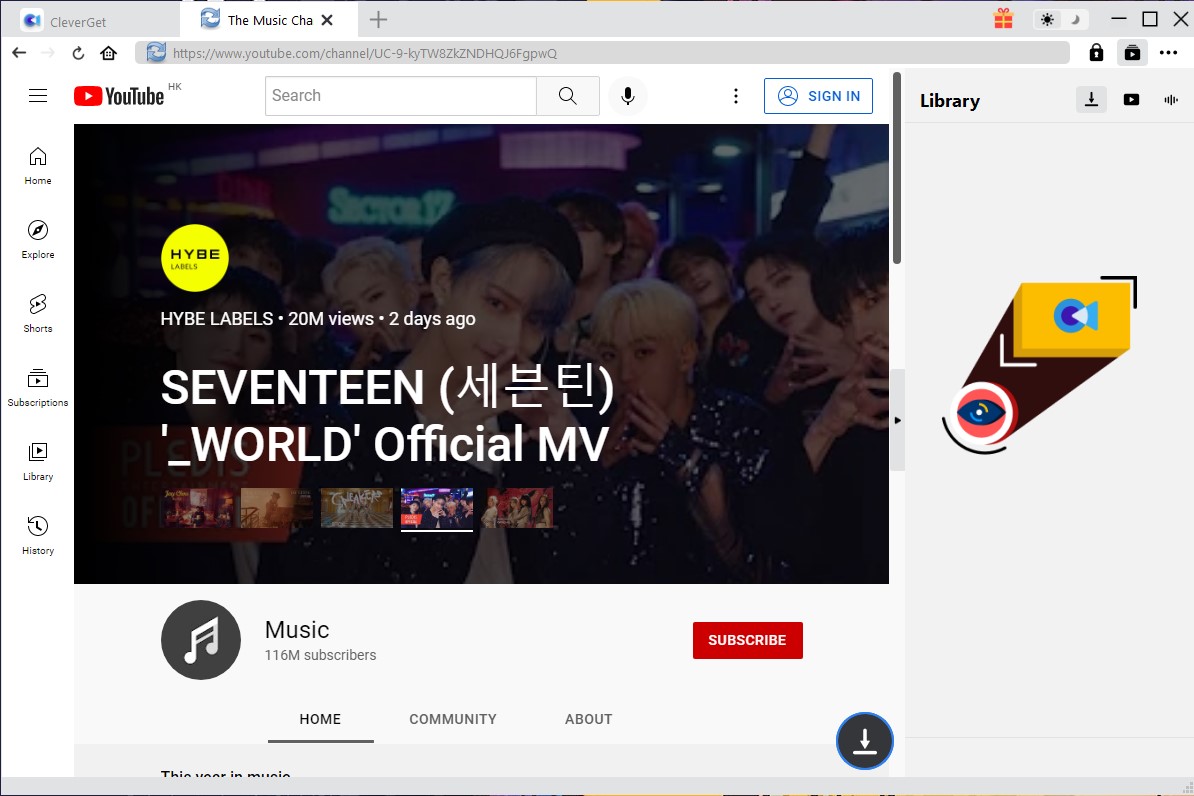 download-youtube-music-Open-target-YouTube-music-page