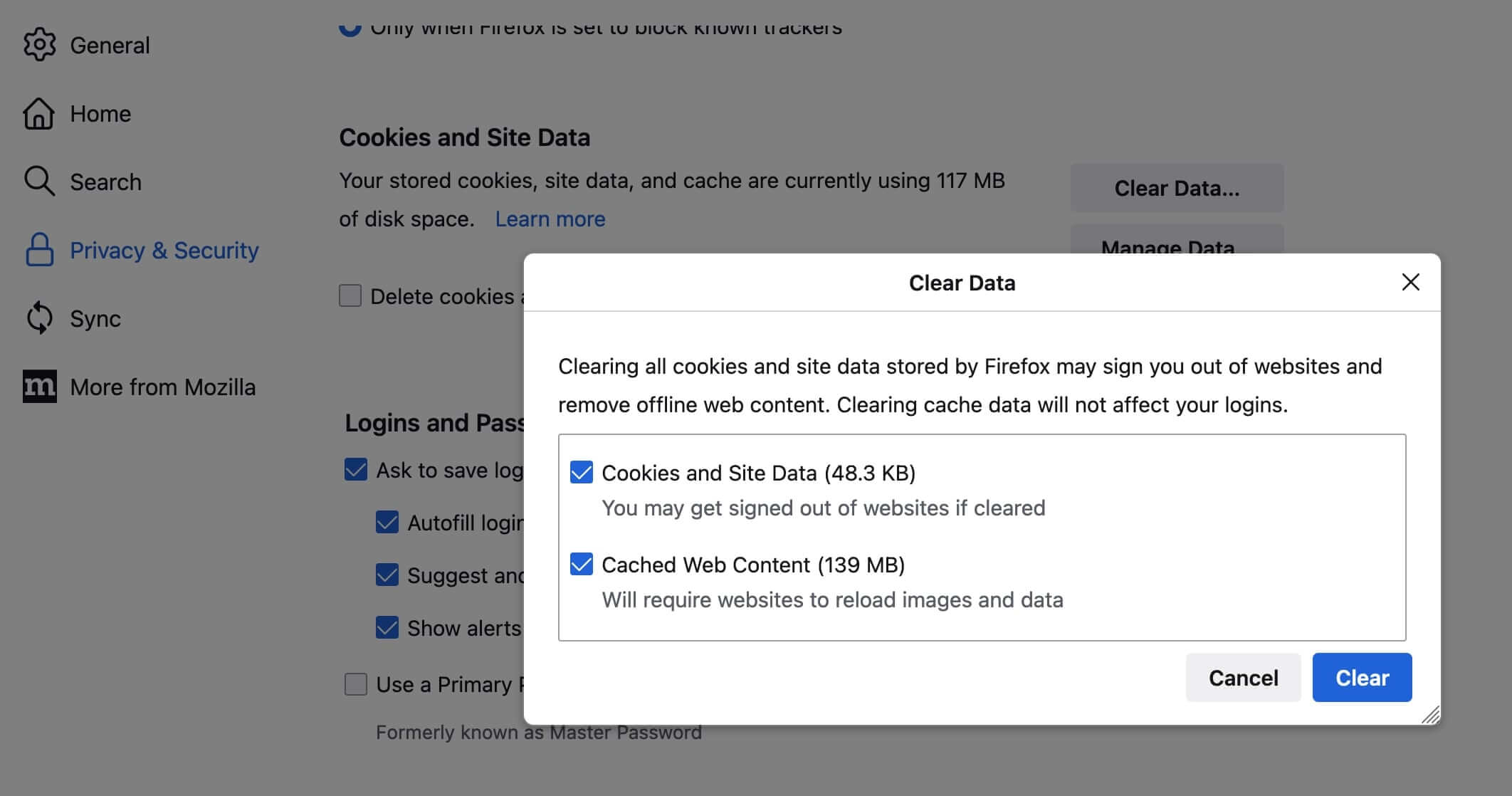  twitch-not-saving-streams-clear-Firefox-cache  