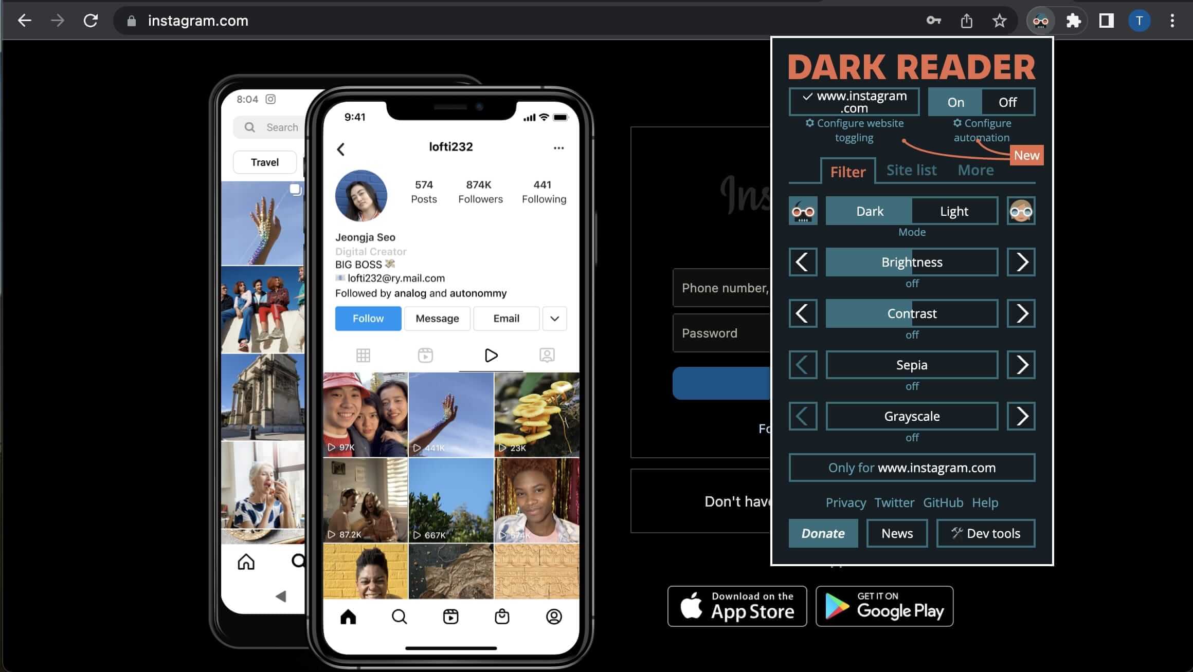 dark-mode-Instagram-desktop