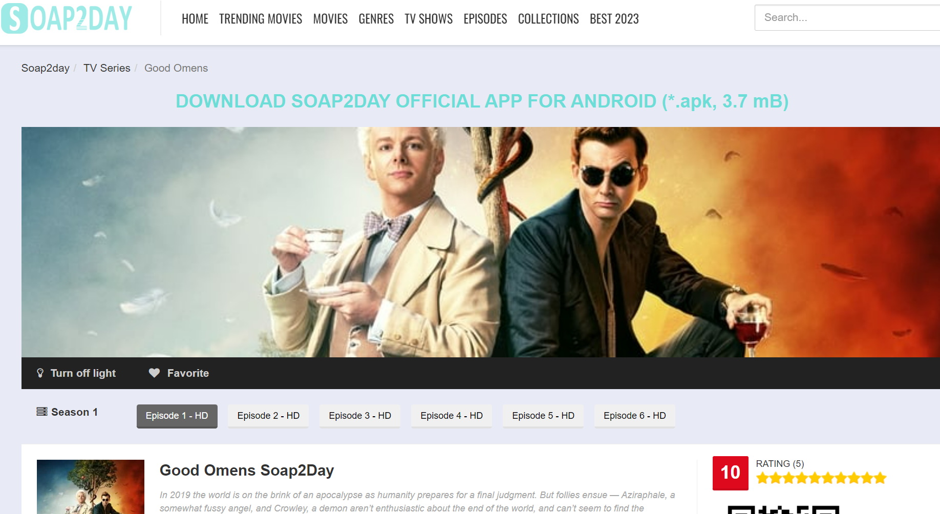 sites to watch good omens