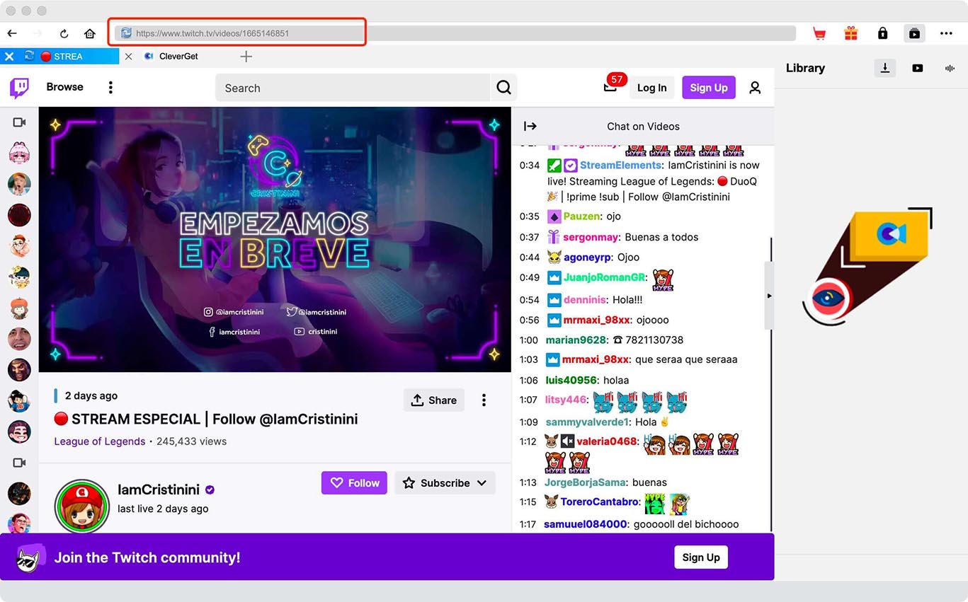  convert-twitch-to-mp4-CleverGet-locate-video  
