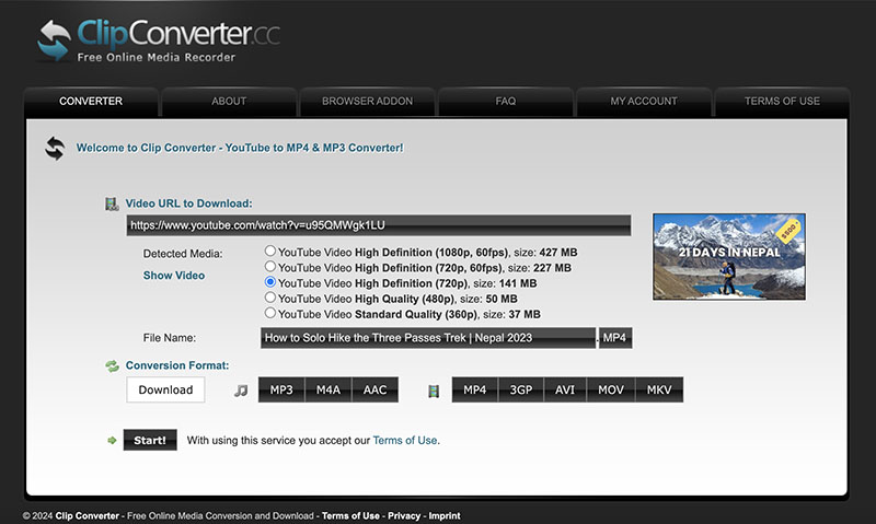download-YouTube-clip-ClipConverter