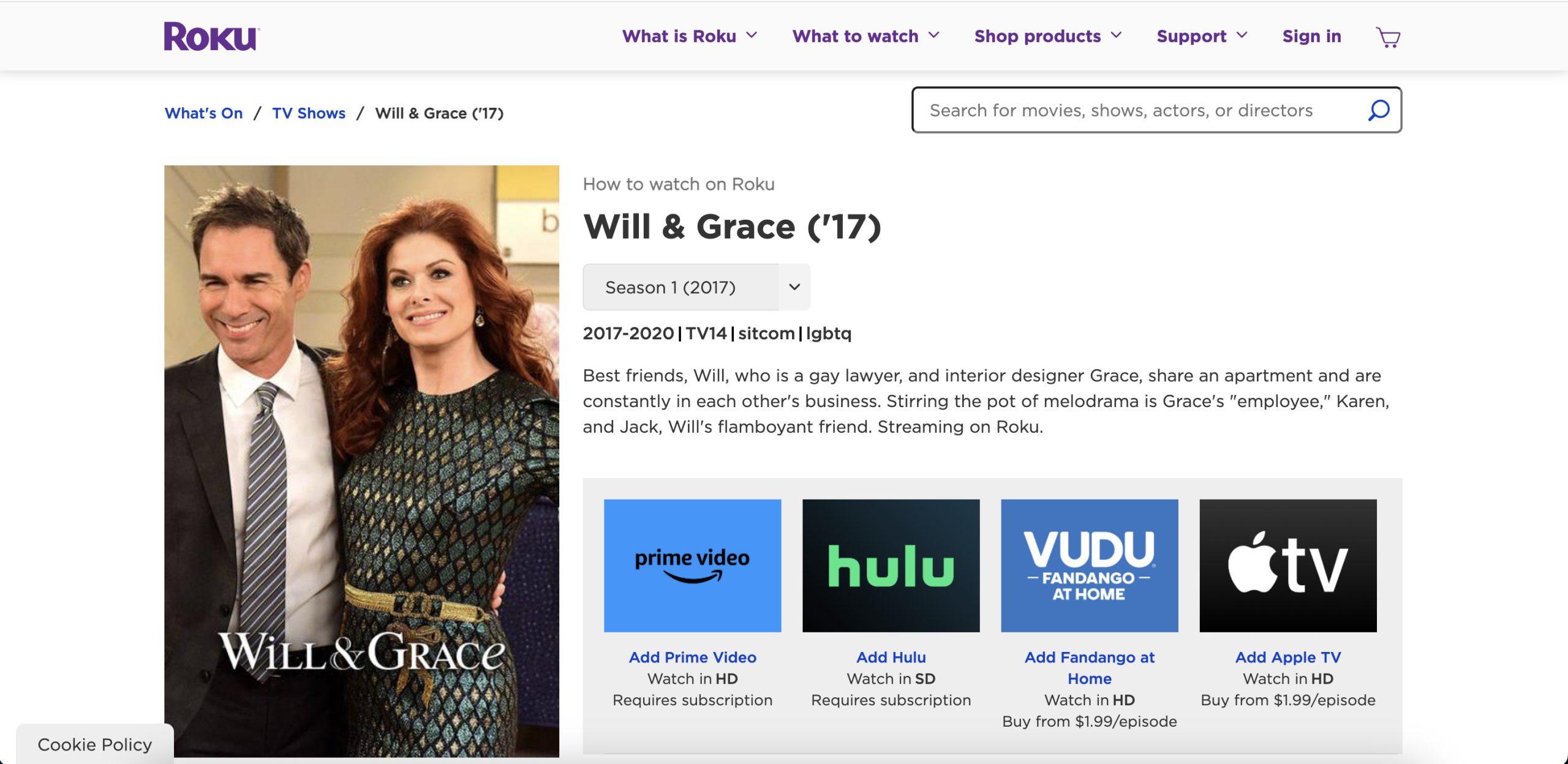 will and grace on roku will and grace on roku