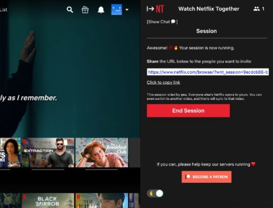 watch netflix via extension