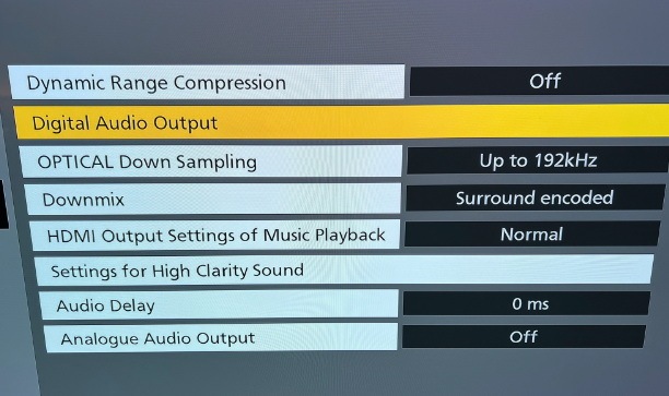 audio setting