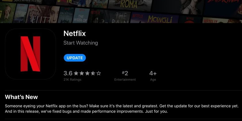 update Netflix app